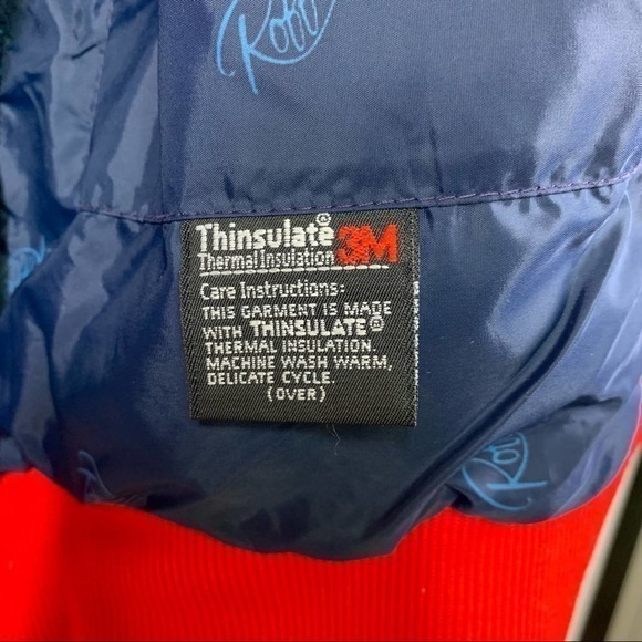 ROFFE Vintage Skiwear Thermal Insulated Red Ski Jacket -‎ Thinsulate - Picture 13 of 14